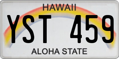 HI license plate YST459