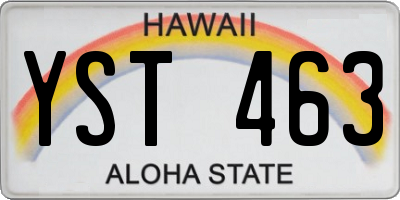 HI license plate YST463