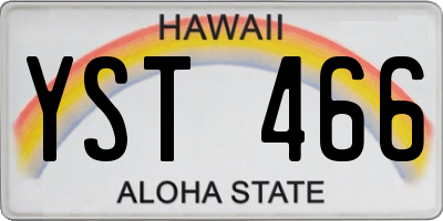 HI license plate YST466
