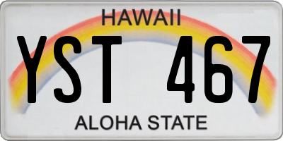 HI license plate YST467