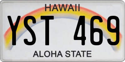 HI license plate YST469