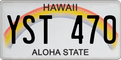 HI license plate YST470