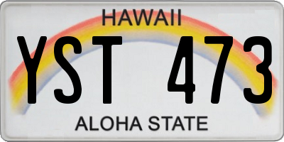 HI license plate YST473