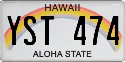 HI license plate YST474
