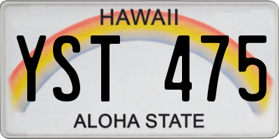 HI license plate YST475