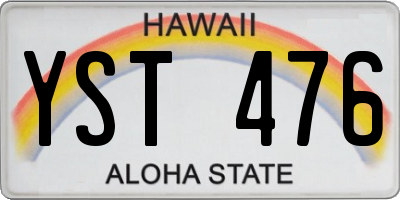 HI license plate YST476