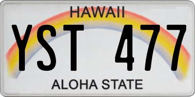 HI license plate YST477