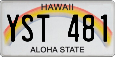 HI license plate YST481