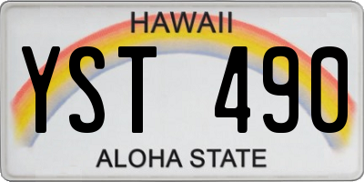 HI license plate YST490