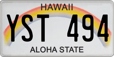 HI license plate YST494
