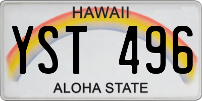 HI license plate YST496