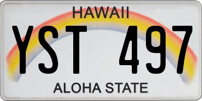 HI license plate YST497