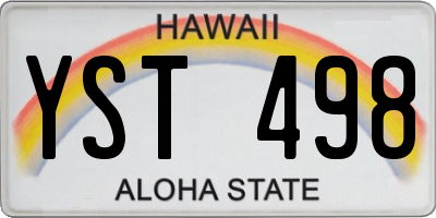 HI license plate YST498