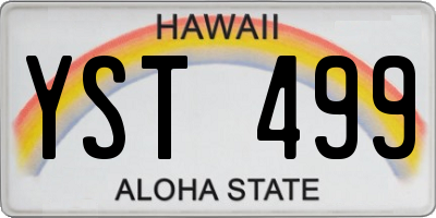 HI license plate YST499