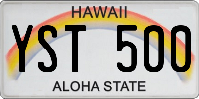 HI license plate YST500