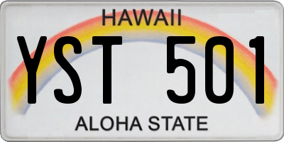 HI license plate YST501