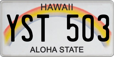 HI license plate YST503