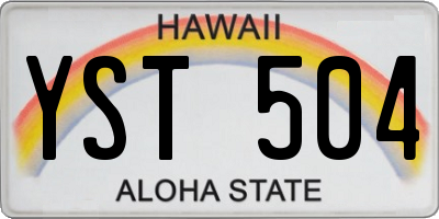 HI license plate YST504