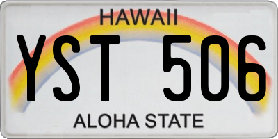 HI license plate YST506