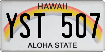 HI license plate YST507