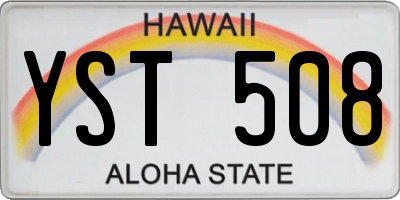 HI license plate YST508