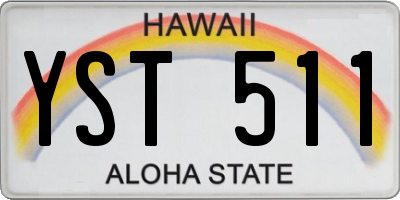 HI license plate YST511
