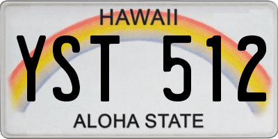 HI license plate YST512