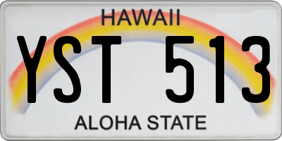 HI license plate YST513