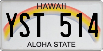 HI license plate YST514