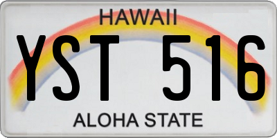 HI license plate YST516