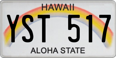 HI license plate YST517