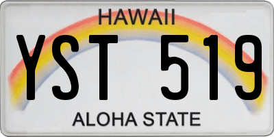 HI license plate YST519