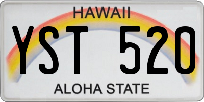 HI license plate YST520