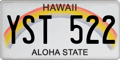 HI license plate YST522
