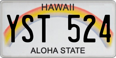 HI license plate YST524