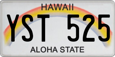 HI license plate YST525