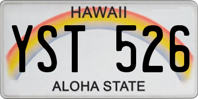 HI license plate YST526