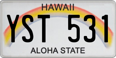 HI license plate YST531