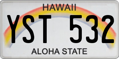 HI license plate YST532