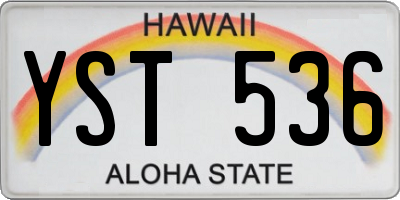 HI license plate YST536