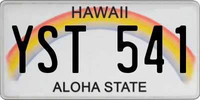 HI license plate YST541