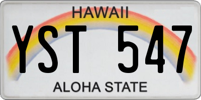 HI license plate YST547