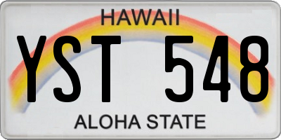 HI license plate YST548