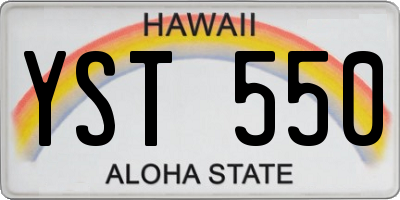 HI license plate YST550