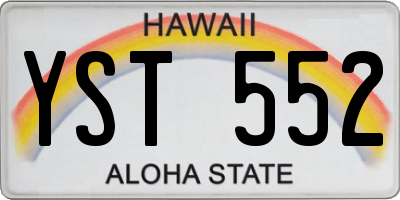 HI license plate YST552