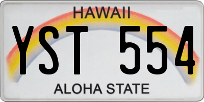 HI license plate YST554