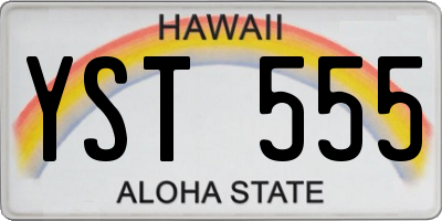 HI license plate YST555