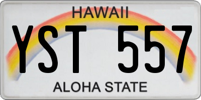 HI license plate YST557