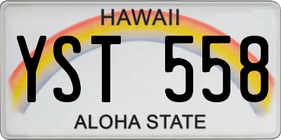 HI license plate YST558
