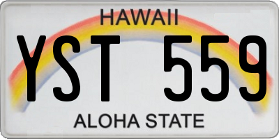 HI license plate YST559